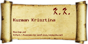 Kuzman Krisztina névjegykártya