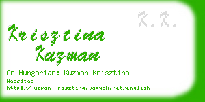 krisztina kuzman business card